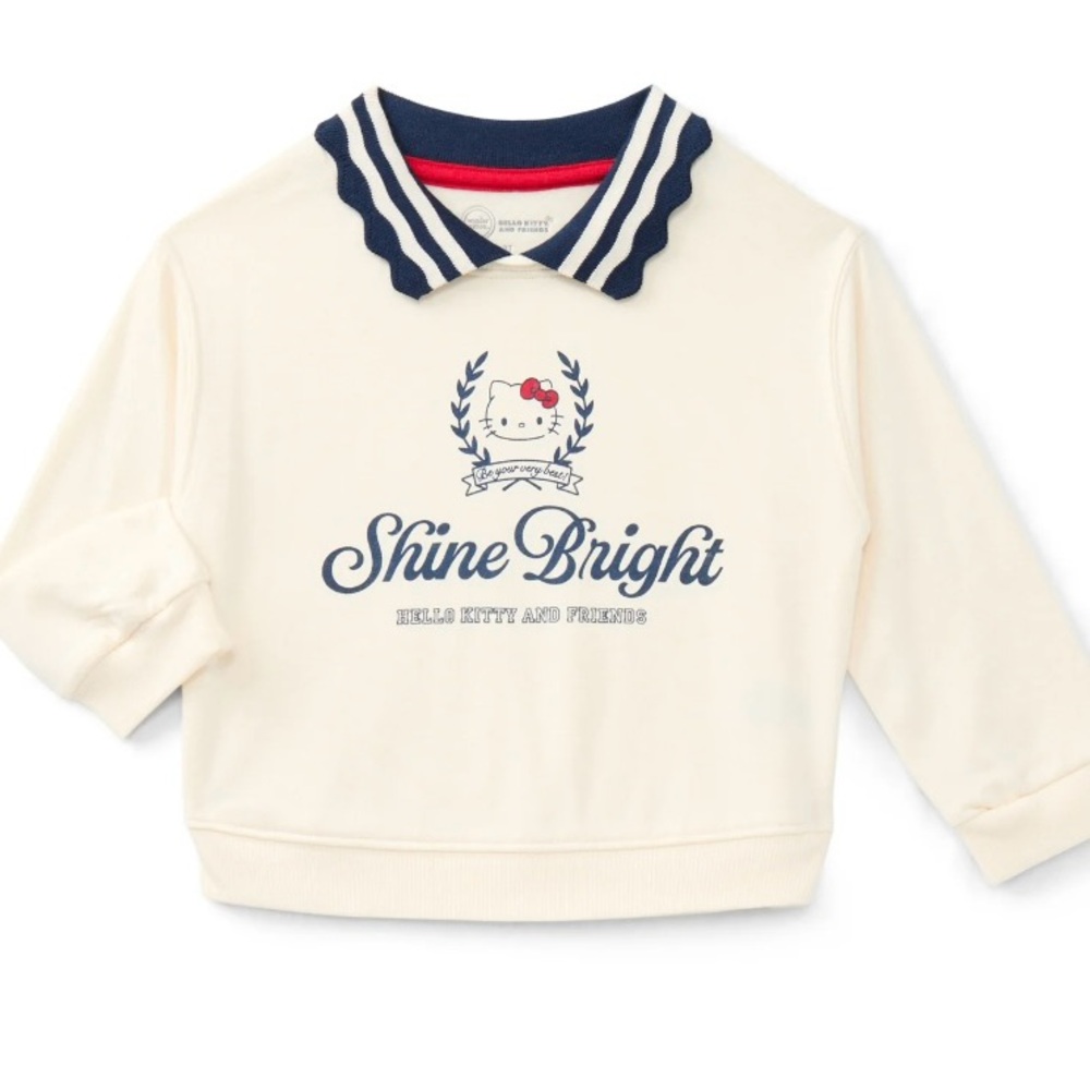 Hello Kitty & Friends Wonder Nation Toddler Sweatshirt 18M‎ Ivory Collared NWT
